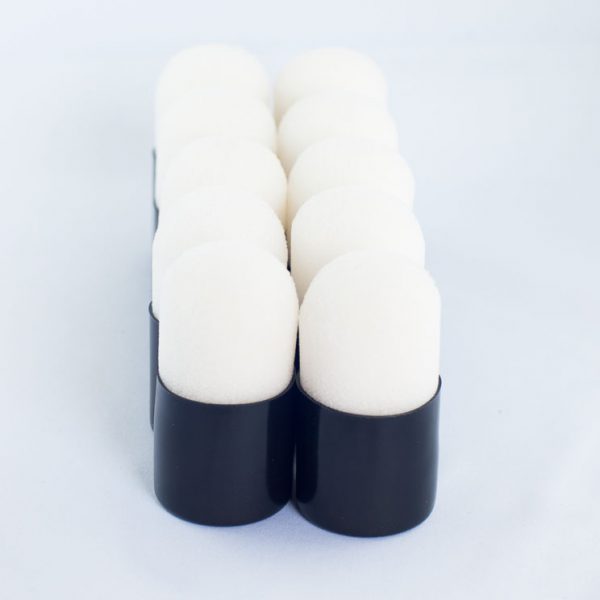 Lot de 10 Tampons mousse grand modèle pour putoisage ou pour appliquer la peinture en général et par la technique des pochoirs hauteur 7,5 cms diamètre 3,5 cms