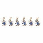 la Décalcomanie 6 petits lapins bleus hauteur 3 cm, est  vendu par 6, et vous permet de décorer vos porcelaines et donne un rendu exceptionnel pour décorer avec les enfants ou pour vos cadeaux de naissance, dimensions : hauteur 30 mm - largeur 15 mm