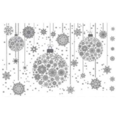 la Décalcomanie boules de noël et flocons suspendus platine, est  vendu en format 22,5 cm x 23,5 cm, et vous permet de décorer vos porcelaines et donne un rendu exceptionnel pour décorer avec les enfants en préparant noël ou pour créer de jolies fantaisies en fond ou bijoux,