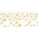 la Décalcomanie guirlandes de flocons de neige or brillant, est  vendu en format 22,5 cm x 23,5 cm, et vous permet de décorer vos porcelaines et donne un rendu exceptionnel pour décorer avec les enfants en préparant noël ou pour créer de jolies fantaisies en fond ou bijoux,