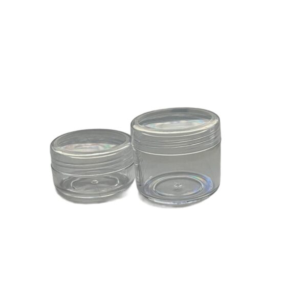 2 tailles de pot plastique avec couvercle à visser 15/20 grammes et 10 grammes, idéal pour conserver liquide ou pigments
